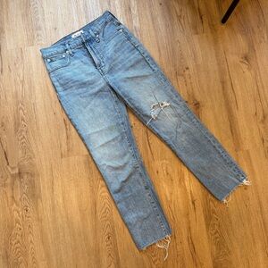 Madewell Light Blue Straight Leg Crop Jeans